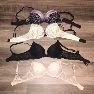 Lot of 4 lacy VS sexy push up bras